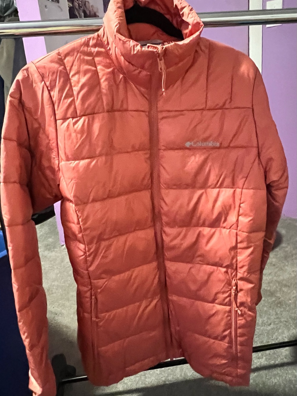Columbia Coral Pink Packable Puffer Jacket size small
